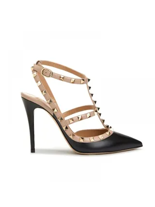 Valentino Ayakkabı Rockstud Siyah/Pudra