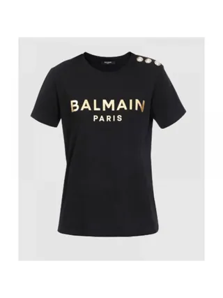Balmain Tişört Logo Siyah