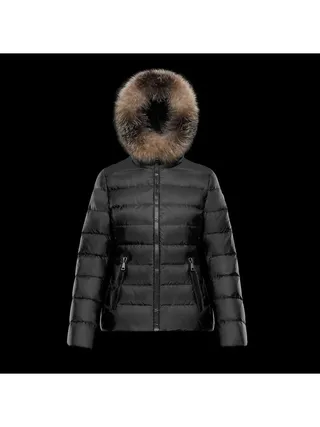 Moncler Kürklü Mont Siyah