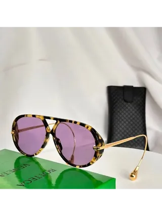 Bottega Veneta Gözlük Drop Aviator Mor