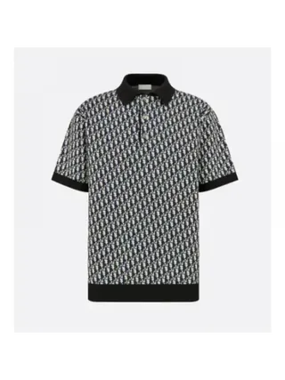 Dior Tişört Oblique Polo Siyah