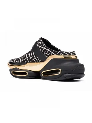 Balmain Terlik B-Bold Monogram-Pattern Mules