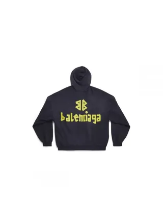 Balenciaga Sweatshirt Tape Type Ripped Pocket Siyah