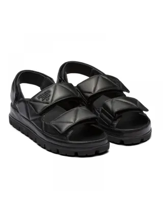 Prada Triangle Logo Sandalet  Siyah