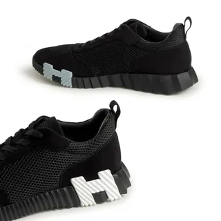 Hermès Bouncing Siyah File & Süet Sneaker