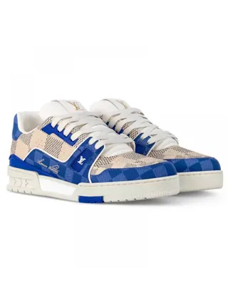 Louis Vuitton Ayakkabı Trainer Damier Mavi