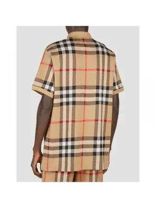 Burberry Tişört  Ve Şort Takım Check Jacquard Bej