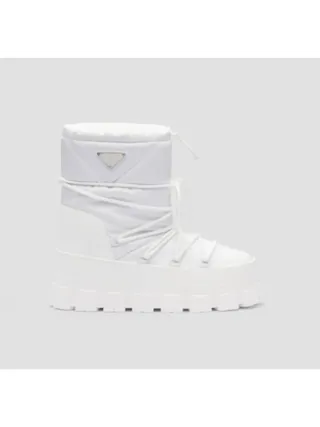 Prada Naylon Gabardin Apres-Ski Bot Beyaz