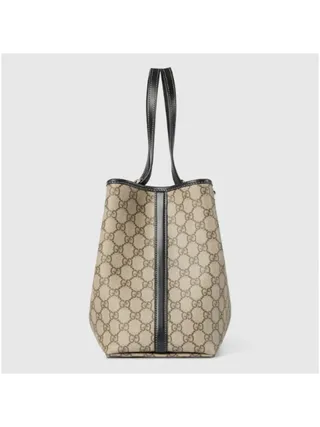 Gucci Çanta GG Emblem Large Tote Bej