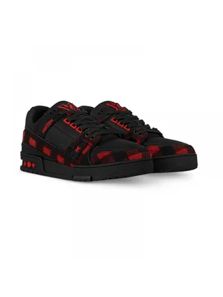 Louis Vuitton Ayakkabı Trainer Siyah-Kırmızı