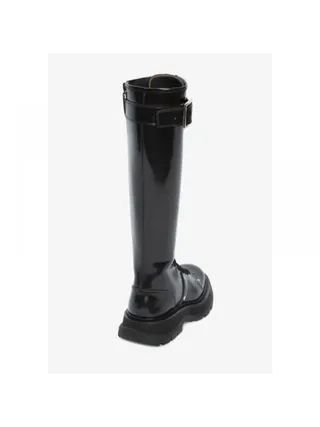 Alexander McQueen Bot Tread Slick Knee-high Boot Siyah