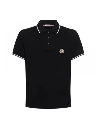 Moncler Tişört Polo Yaka Siyah