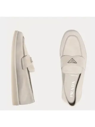 Prada Ayakkabı Süet Loafer Kremrengi