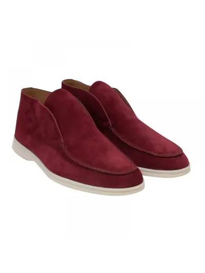 Loro Piana Ayakkabı Open Walk Chukka Bordo