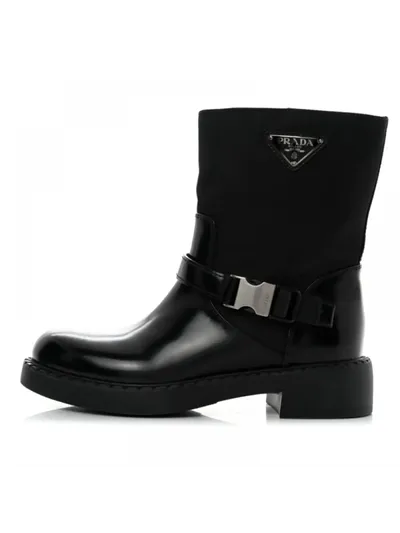 Prada Re-Nylon Biker Bot Siyah