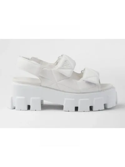 Prada Monolith Sandalet Beyaz