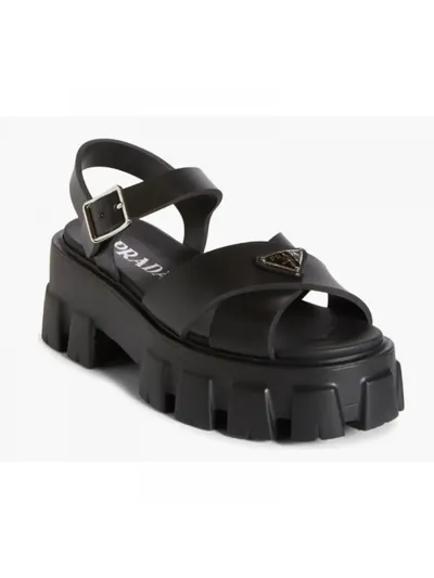 Prada Sandalet Monolith Platform Siyah