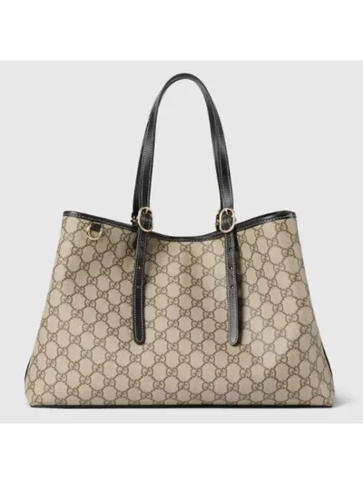 Gucci Çanta GG Emblem Large Tote Bej
