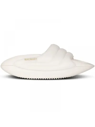 Balmain B-IT Quilted Terlik Beyaz