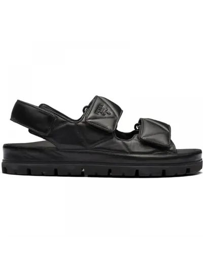 Prada Triangle Logo Sandalet  Siyah