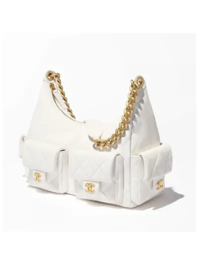 Chanel Çanta Maxi Hobo Beyaz