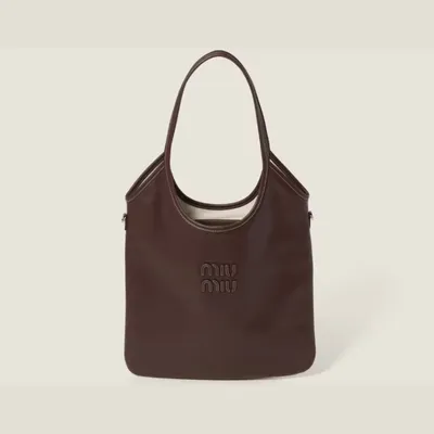 Miu Miu Ivy Deri Çanta - Koyu Kahve 