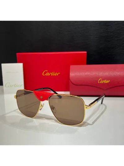 Cartier Gözlük Santos De Cartier Kahverengi