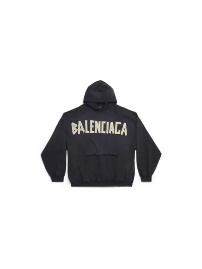 Balenciaga Sweatshirt Tape Type Ripped Pocket Siyah