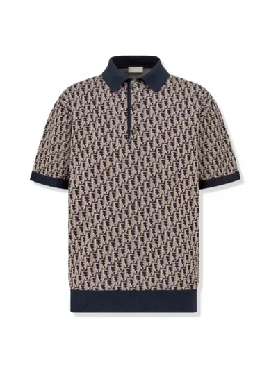 Dior Tişört Oblique Polo Lacivert