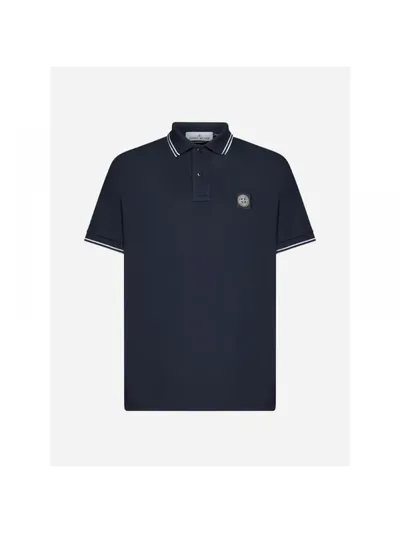 Stone Island Polo Yaka Tişört Logo Lacivert