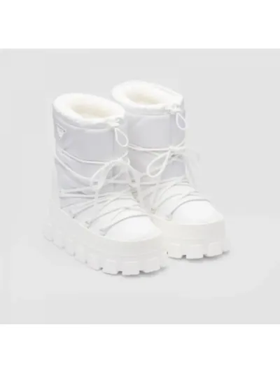 Prada Naylon Gabardin Apres-Ski Bot Beyaz