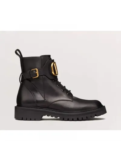 Valentino VLogo Signature Combat Bot Siyah