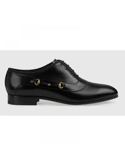 Gucci Ayakkabı Lace-Up Shoe With Horsebit Siyah