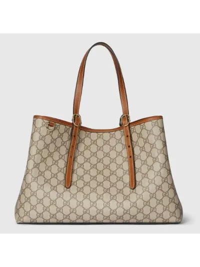 Gucci Çanta GG Emblem Large Tote Bej
