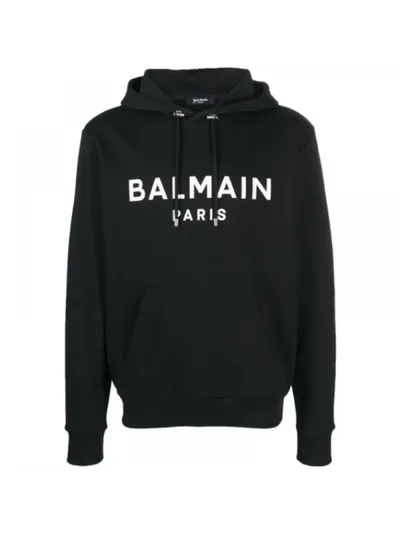 Balmain Paris Logo Kapüşonlu Sweatshirt Siyah
