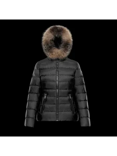 Moncler Kürklü Mont Siyah
