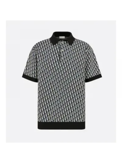 Dior Tişört Oblique Polo Siyah