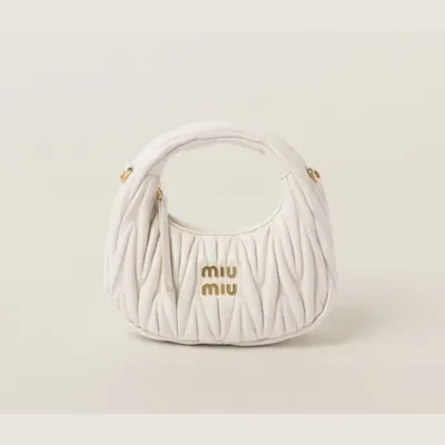 Miu Miu Wander Matelassé Mini Deri Çanta - Beyaz