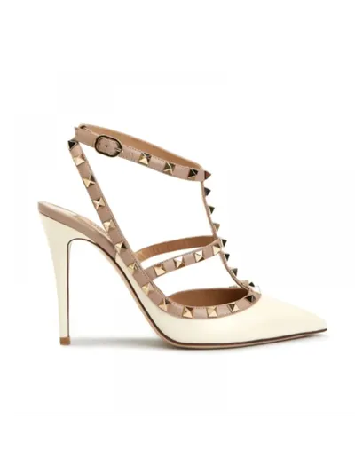 Valentino Ayakkabı Rockstud Beyaz/pudra
