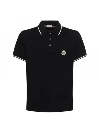 Moncler Tişört Polo Yaka Siyah
