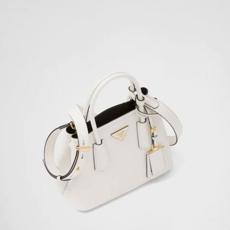 Prada Çanta Double Saffiano Beyaz - Prada Bag Canta 22 Double Saffiano Leather Mini Bag White Beyaz