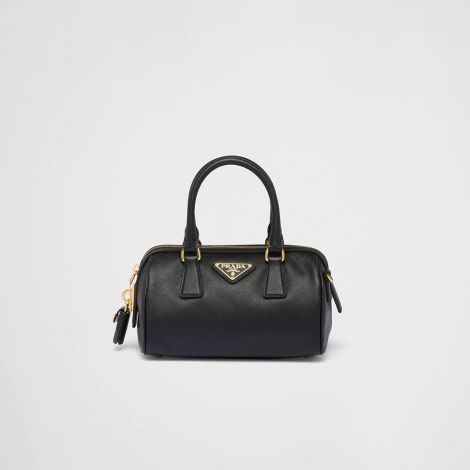 Prada Çanta Saffiano Siyah - Prada Bag Canta 22 Saffiano Leather Top Handle Bag Black Siyah