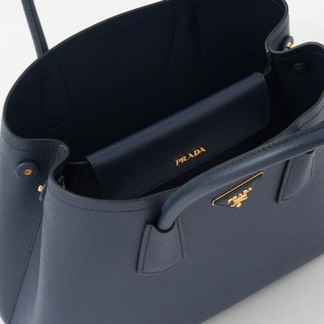 Prada Çanta Small Saffiano Lacivert - Prada Bag Canta 22 Small Saffiano Leather Double Prada Bag Navy Blue Lacivert