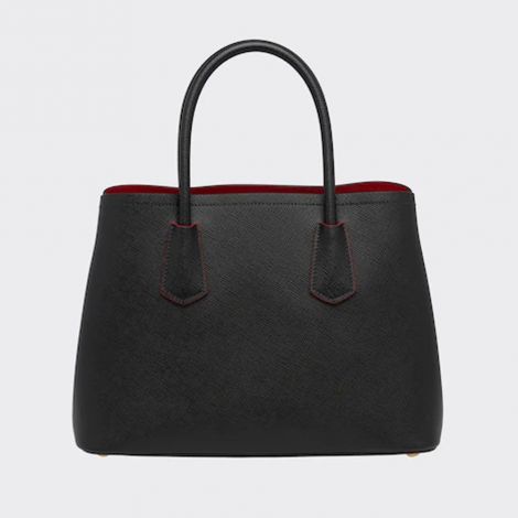 Prada Çanta Small Saffiano Siyah - Prada Bag Canta 22 Small Saffiano Leather Double Prada Bag Red Black Siyah