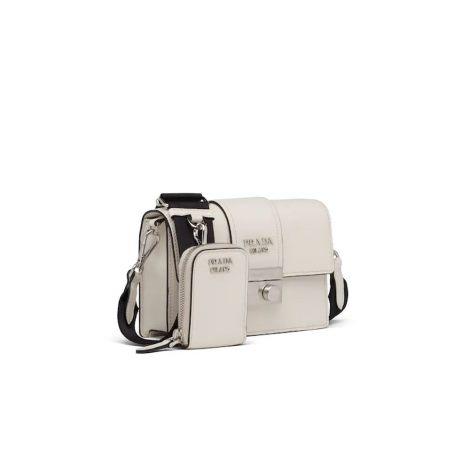 Prada Çanta Crossbody Beyaz - Prada Bag Canta Leather Crossbody Bag Chalk White N Beyaz