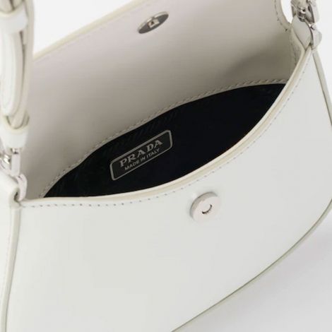 Prada Çanta Cleo Brushed Beyaz - Prada Canta Bag 22 Cleo Brushed Leather Mini Bag White Beyaz