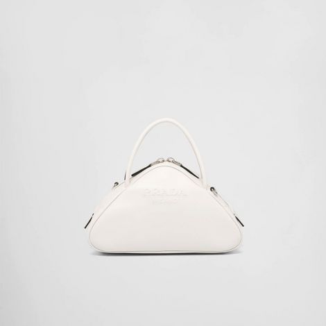 Prada Çanta Triangle Beyaz - Prada Canta Bag 22 Leather Prada Triangle Bag White Beyaz