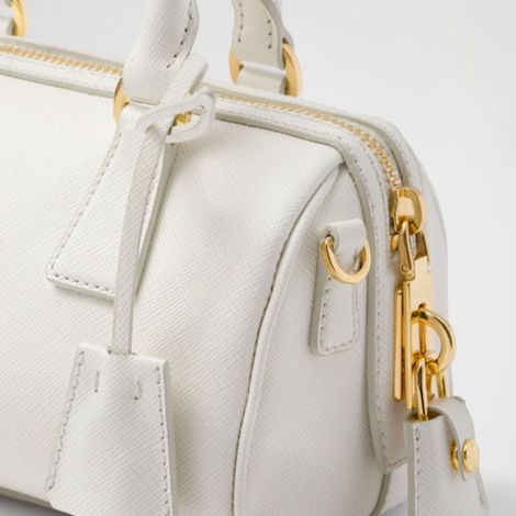 Prada Çanta Saffiano Beyaz - Prada Canta Bag 22 Saffiano Leather Top Handle Bag White Beyaz