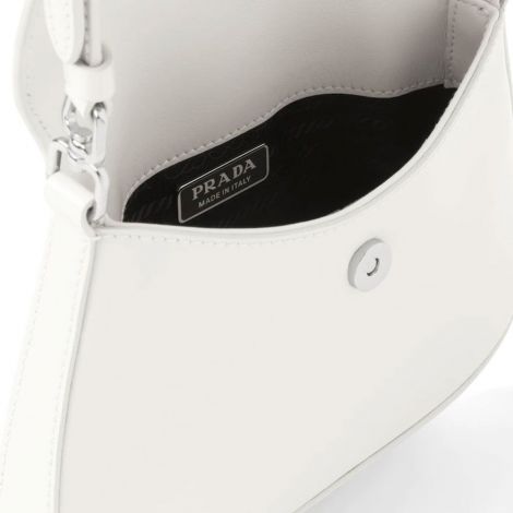 Prada Çanta Cleo Brushed Beyaz - Prada Canta Kadin Prada Cleo Brushed Leather Mini Bag White Beyaz