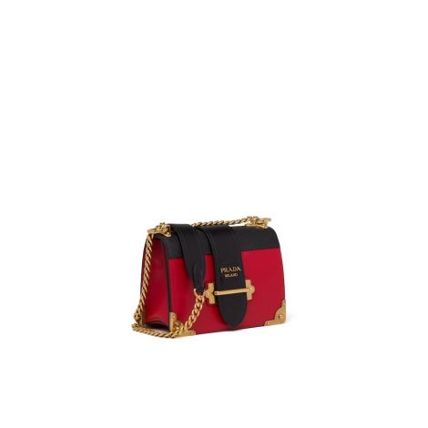 Prada Çanta Cahier Kırmızı - Prada Canta Leather Prada Cahier Shoulder Bag Kirmizi